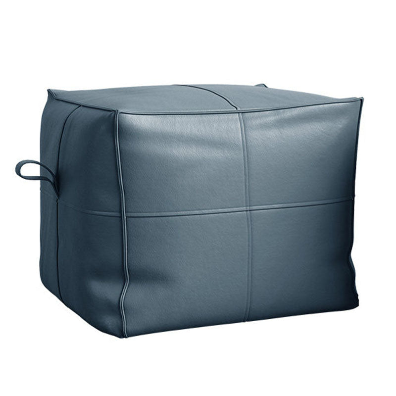 Contemporary Home Square Ottoman Leather Foot Stool without Legs Blue 1 Piece Clearhalo 'furn' 'furn_ottomans_poufs' 'Furniture' 'Living Room Furniture' 'Ottomans & Poufs' 'ottomans_poufs' 7468714