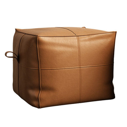 Contemporary Home Square Ottoman Leather Foot Stool without Legs Orange 1 Piece Clearhalo 'furn' 'furn_ottomans_poufs' 'Furniture' 'Living Room Furniture' 'Ottomans & Poufs' 'ottomans_poufs' 7468724