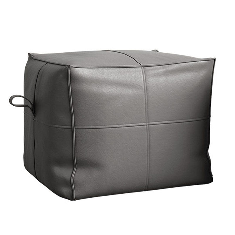 Contemporary Home Square Ottoman Leather Foot Stool without Legs Light Gray 1 Piece Clearhalo 'furn' 'furn_ottomans_poufs' 'Furniture' 'Living Room Furniture' 'Ottomans & Poufs' 'ottomans_poufs' 7468727