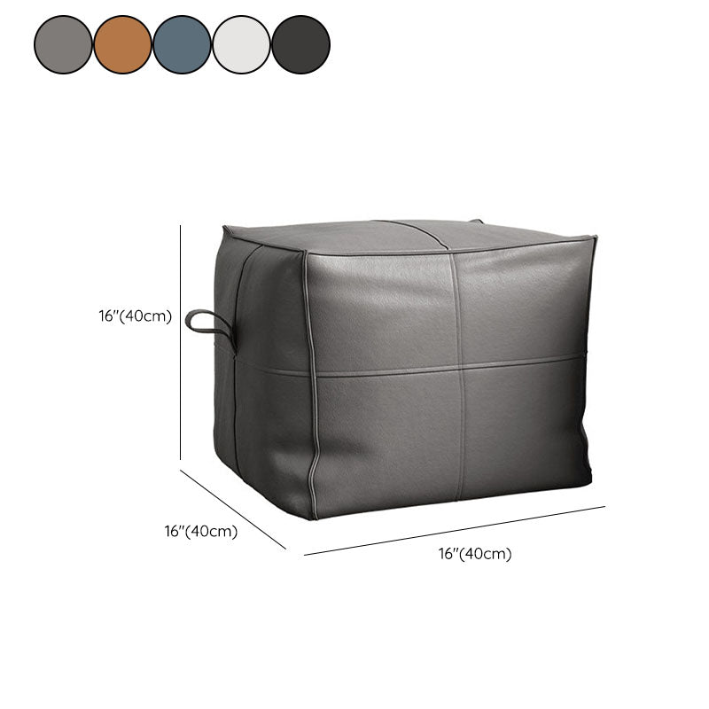 Contemporary Home Square Ottoman Leather Foot Stool without Legs Clearhalo 'furn' 'furn_ottomans_poufs' 'Furniture' 'Living Room Furniture' 'Ottomans & Poufs' 'ottomans_poufs' 7468730