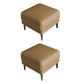 Square Footstools Genuine Leather Foot Stool , 15.6 Inch Width Coffee 2 Piece Set Clearhalo 'furn' 'furn_ottomans_poufs' 'Furniture' 'Living Room Furniture' 'Ottomans & Poufs' 'ottomans_poufs' 7468739