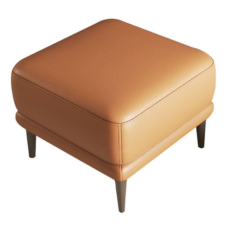 Square Footstools Genuine Leather Foot Stool , 15.6 Inch Width Clearhalo 'furn' 'furn_ottomans_poufs' 'Furniture' 'Living Room Furniture' 'Ottomans & Poufs' 'ottomans_poufs' 7468740