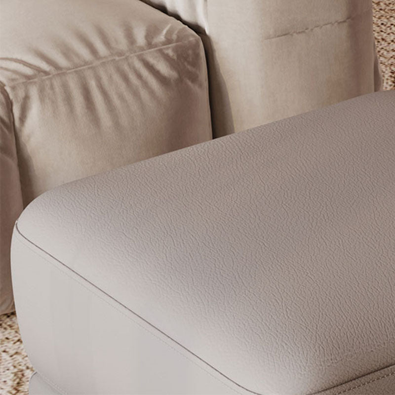 Square Footstools Genuine Leather Foot Stool , 15.6 Inch Width Clearhalo 'furn' 'furn_ottomans_poufs' 'Furniture' 'Living Room Furniture' 'Ottomans & Poufs' 'ottomans_poufs' 7468741