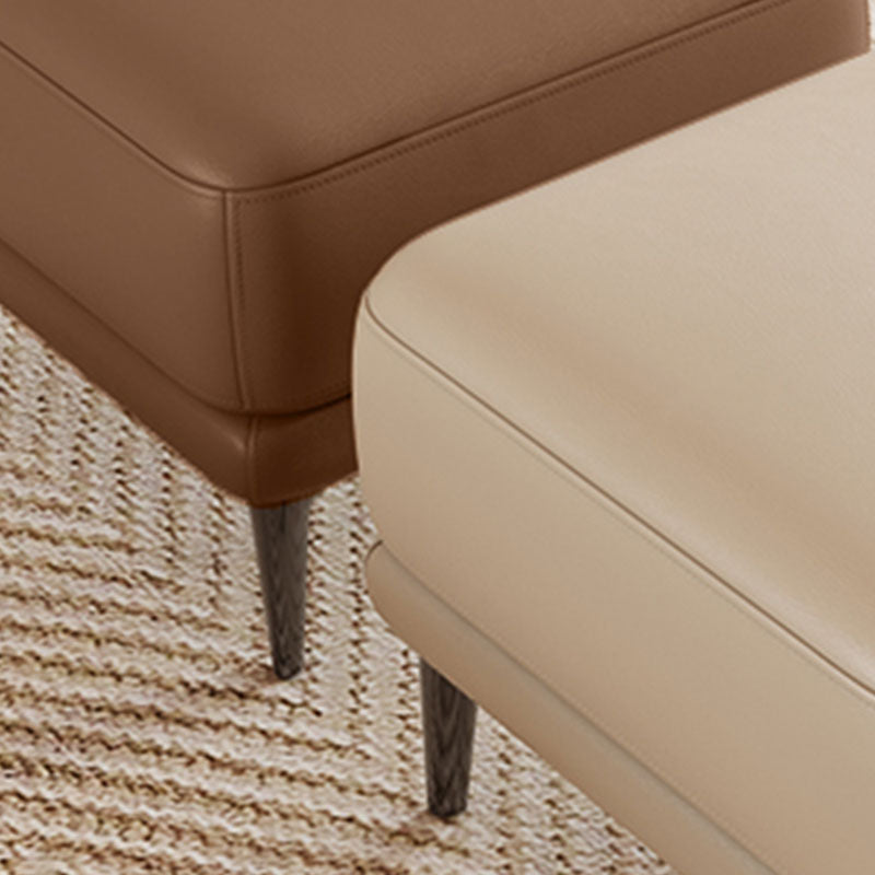 Square Footstools Genuine Leather Foot Stool , 15.6 Inch Width Clearhalo 'furn' 'furn_ottomans_poufs' 'Furniture' 'Living Room Furniture' 'Ottomans & Poufs' 'ottomans_poufs' 7468743