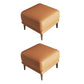 Square Footstools Genuine Leather Foot Stool , 15.6 Inch Width Orange 2 Piece Set Clearhalo 'furn' 'furn_ottomans_poufs' 'Furniture' 'Living Room Furniture' 'Ottomans & Poufs' 'ottomans_poufs' 7468750