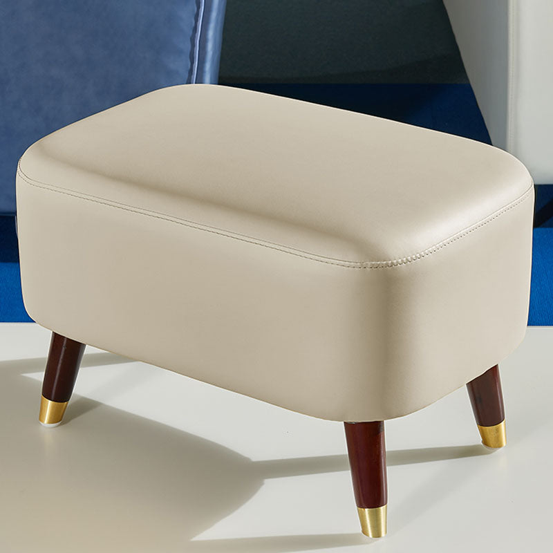 Rectangle Footstools Genuine Leather Foot Stool , 14.82 Inch Width