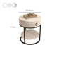 Frame Glam Style Side Table 22.83" Tall Stone Top Side Table with Storage Clearhalo 'Coffee & Accent Tables' 'End & Side Tables' 'end_side_tables' 'furn' 'furn_end_side_tables' 'Furniture' 'Living Room Furniture' 7469646