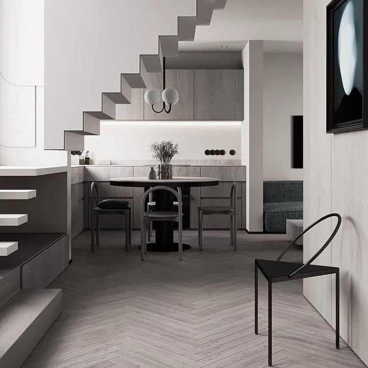 Industrial Arm Chair Metal Open Back Dining Room Chair for Dining Room