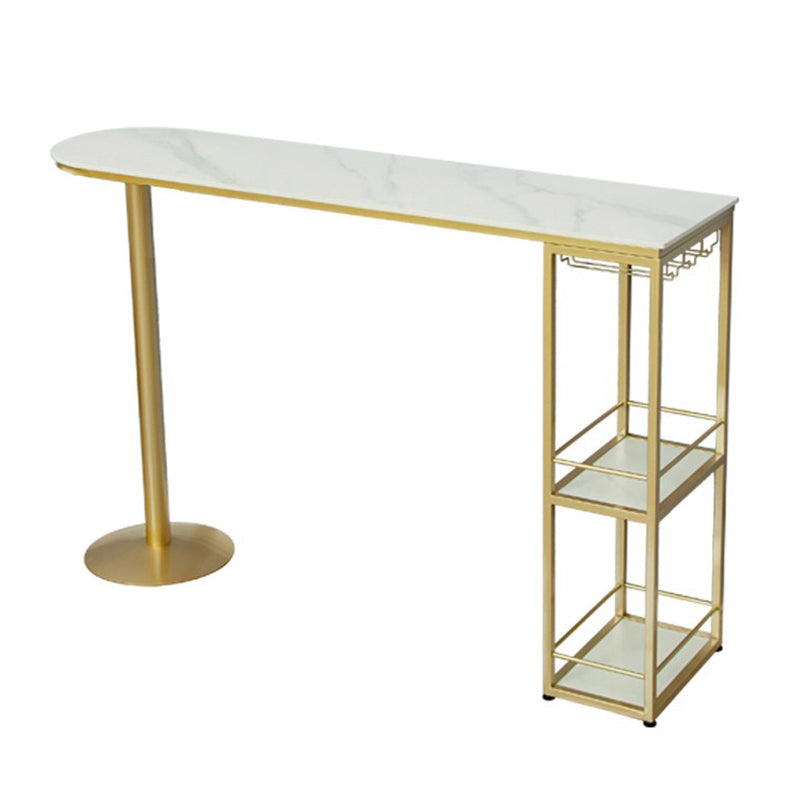 Modern Style Stone Bar Table Set 1/2/3 Pcs Specialty Bar Set for Indoor Table White-Gold Clearhalo 'Bar Furniture' 'furn' 'furn_home_bar_bar_sets' 'Furniture' 'Home Bars & Bar Sets' 'home_bar_bar_sets' 'Kitchen & Dining Furniture' 7469874