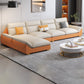 Sofa en coupe orange 35.43 "Sofa modulaire en faux cuir de haut avec coussins amovibles