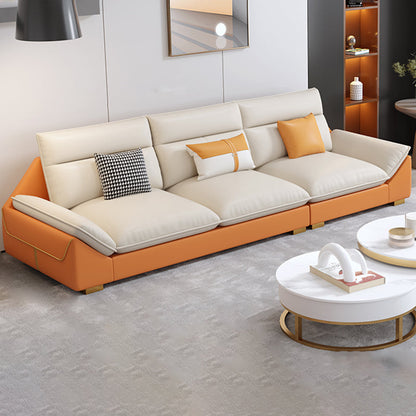 Sofa en coupe orange 35.43 "Sofa modulaire en faux cuir de haut avec coussins amovibles