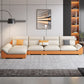 Sofa en coupe orange 35.43 "Sofa modulaire en faux cuir de haut avec coussins amovibles