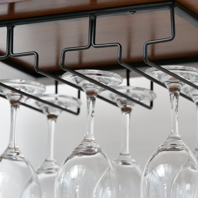 モダンな床ワインボトルラック茶色の木製ワインボトルラック付きワイン収納