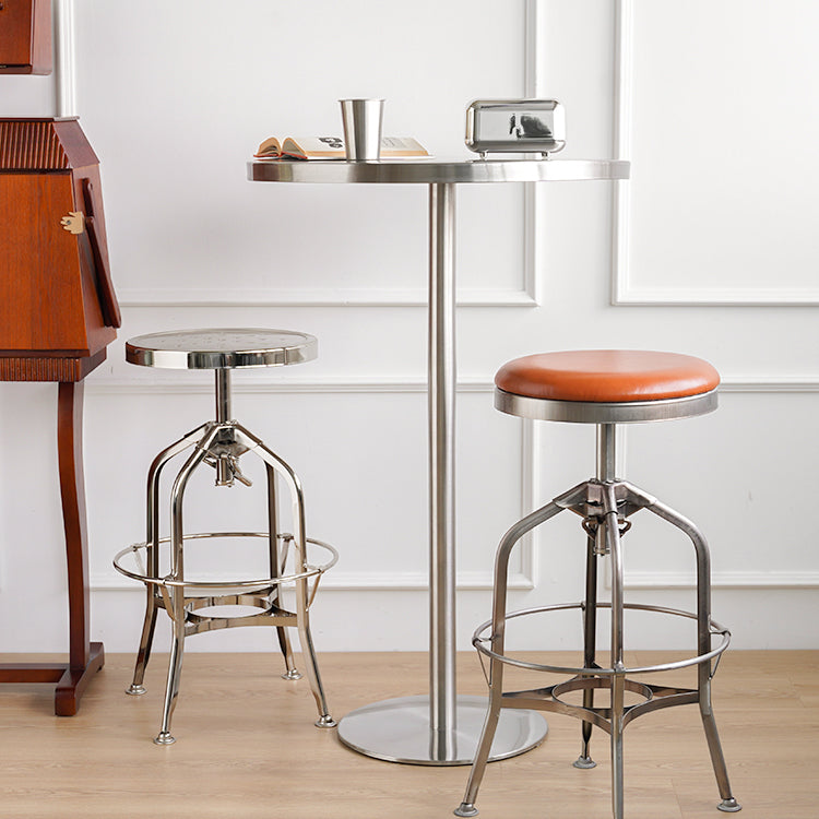 Industrial Metal Legs Bar Stools Indoor Faux Leather Counter Chair Clearhalo 'Bar Furniture' 'Bar Stools' 'bar_stools' 'furn' 'furn_bar_stools' 'Furniture' 'Kitchen & Dining Furniture' 7470151