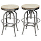 Industrial Metal Legs Bar Stools Indoor Faux Leather Counter Chair Beige Silver 2 Piece Set Clearhalo 'Bar Furniture' 'Bar Stools' 'bar_stools' 'furn' 'furn_bar_stools' 'Furniture' 'Kitchen & Dining Furniture' 7470152