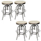 Industrial Metal Legs Bar Stools Indoor Faux Leather Counter Chair Beige Silver 4 Piece Set Clearhalo 'Bar Furniture' 'Bar Stools' 'bar_stools' 'furn' 'furn_bar_stools' 'Furniture' 'Kitchen & Dining Furniture' 7470154