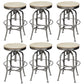 Industrial Metal Legs Bar Stools Indoor Faux Leather Counter Chair Beige Silver 6 Piece Set Clearhalo 'Bar Furniture' 'Bar Stools' 'bar_stools' 'furn' 'furn_bar_stools' 'Furniture' 'Kitchen & Dining Furniture' 7470156