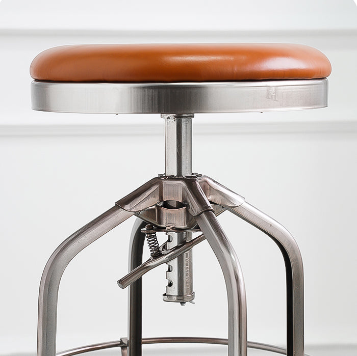 Industrial Metal Legs Bar Stools Indoor Faux Leather Counter Chair Clearhalo 'Bar Furniture' 'Bar Stools' 'bar_stools' 'furn' 'furn_bar_stools' 'Furniture' 'Kitchen & Dining Furniture' 7470159