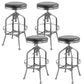 Industrial Metal Legs Bar Stools Indoor Faux Leather Counter Chair 4 Piece Set Clearhalo 'Bar Furniture' 'Bar Stools' 'bar_stools' 'furn' 'furn_bar_stools' 'Furniture' 'Kitchen & Dining Furniture' 7470163