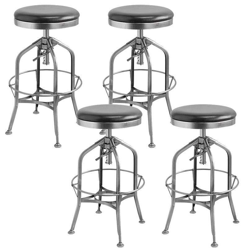 Industrial Metal Legs Bar Stools Indoor Faux Leather Counter Chair 4 Piece Set Clearhalo 'Bar Furniture' 'Bar Stools' 'bar_stools' 'furn' 'furn_bar_stools' 'Furniture' 'Kitchen & Dining Furniture' 7470163