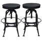 Industrial Metal Legs Bar Stools Indoor Faux Leather Counter Chair Matte Black 2 Piece Set Clearhalo 'Bar Furniture' 'Bar Stools' 'bar_stools' 'furn' 'furn_bar_stools' 'Furniture' 'Kitchen & Dining Furniture' 7470167