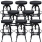 Industrial Metal Legs Bar Stools Indoor Faux Leather Counter Chair Matte Black 8 Piece Set Clearhalo 'Bar Furniture' 'Bar Stools' 'bar_stools' 'furn' 'furn_bar_stools' 'Furniture' 'Kitchen & Dining Furniture' 7470170