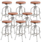 Industrial Metal Legs Bar Stools Indoor Faux Leather Counter Chair Silver Brown 8 Piece Set Clearhalo 'Bar Furniture' 'Bar Stools' 'bar_stools' 'furn' 'furn_bar_stools' 'Furniture' 'Kitchen & Dining Furniture' 7470175