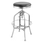 Industrial Metal Legs Bar Stools Indoor Faux Leather Counter Chair Silver Black 1 Piece Clearhalo 'Bar Furniture' 'Bar Stools' 'bar_stools' 'furn' 'furn_bar_stools' 'Furniture' 'Kitchen & Dining Furniture' 7470176