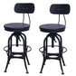 Industrial Metal Legs Bar Stools Indoor Faux Leather Counter Chair Antique Black 2 Piece Set Clearhalo 'Bar Furniture' 'Bar Stools' 'bar_stools' 'furn' 'furn_bar_stools' 'Furniture' 'Kitchen & Dining Furniture' 7470182