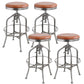 Industrial Metal Legs Bar Stools Indoor Faux Leather Counter Chair Brown 4 Piece Set Clearhalo 'Bar Furniture' 'Bar Stools' 'bar_stools' 'furn' 'furn_bar_stools' 'Furniture' 'Kitchen & Dining Furniture' 7470188