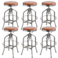 Industrial Metal Legs Bar Stools Indoor Faux Leather Counter Chair Brown 6 Piece Set Clearhalo 'Bar Furniture' 'Bar Stools' 'bar_stools' 'furn' 'furn_bar_stools' 'Furniture' 'Kitchen & Dining Furniture' 7470189