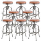 Industrial Metal Legs Bar Stools Indoor Faux Leather Counter Chair Brown 8 Piece Set Clearhalo 'Bar Furniture' 'Bar Stools' 'bar_stools' 'furn' 'furn_bar_stools' 'Furniture' 'Kitchen & Dining Furniture' 7470190