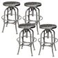 Industrial Metal Legs Bar Stools Indoor Faux Leather Counter Chair Silver 4 Piece Set Clearhalo 'Bar Furniture' 'Bar Stools' 'bar_stools' 'furn' 'furn_bar_stools' 'Furniture' 'Kitchen & Dining Furniture' 7470193