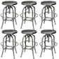 Industrial Metal Legs Bar Stools Indoor Faux Leather Counter Chair Silver 6 Piece Set Clearhalo 'Bar Furniture' 'Bar Stools' 'bar_stools' 'furn' 'furn_bar_stools' 'Furniture' 'Kitchen & Dining Furniture' 7470194