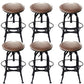 Industrial Metal Legs Bar Stools Indoor Faux Leather Counter Chair Brown-Black 6 Piece Set Clearhalo 'Bar Furniture' 'Bar Stools' 'bar_stools' 'furn' 'furn_bar_stools' 'Furniture' 'Kitchen & Dining Furniture' 7470199