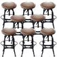 Industrial Metal Legs Bar Stools Indoor Faux Leather Counter Chair Brown-Black 8 Piece Set Clearhalo 'Bar Furniture' 'Bar Stools' 'bar_stools' 'furn' 'furn_bar_stools' 'Furniture' 'Kitchen & Dining Furniture' 7470200