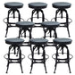 Industrial Metal Legs Bar Stools Indoor Faux Leather Counter Chair Textured Black 8 Piece Set Clearhalo 'Bar Furniture' 'Bar Stools' 'bar_stools' 'furn' 'furn_bar_stools' 'Furniture' 'Kitchen & Dining Furniture' 7470205