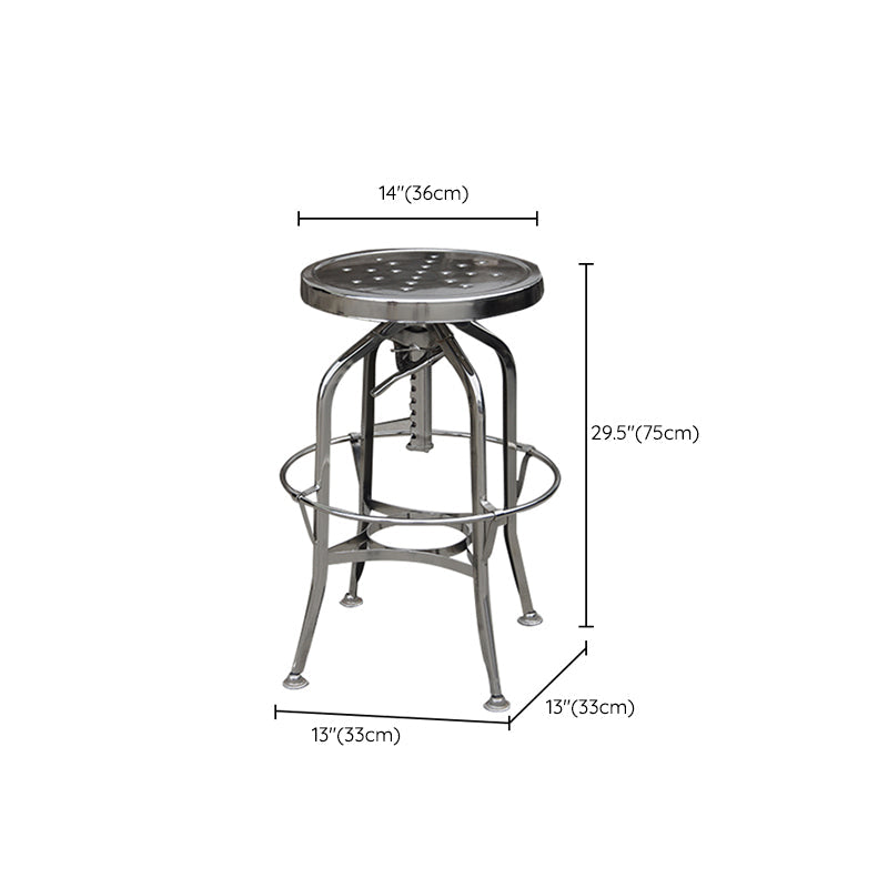 Industrial Metal Legs Bar Stools Indoor Faux Leather Counter Chair Clearhalo 'Bar Furniture' 'Bar Stools' 'bar_stools' 'furn' 'furn_bar_stools' 'Furniture' 'Kitchen & Dining Furniture' 7470206