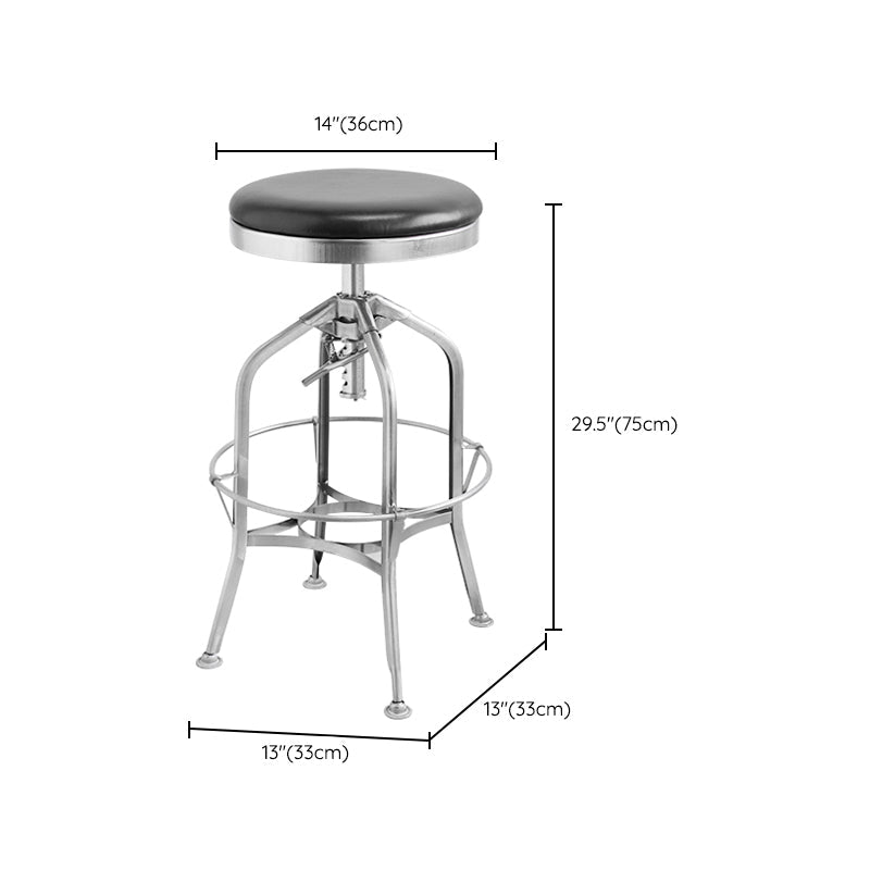 Industrial Metal Legs Bar Stools Indoor Faux Leather Counter Chair Clearhalo 'Bar Furniture' 'Bar Stools' 'bar_stools' 'furn' 'furn_bar_stools' 'Furniture' 'Kitchen & Dining Furniture' 7470207