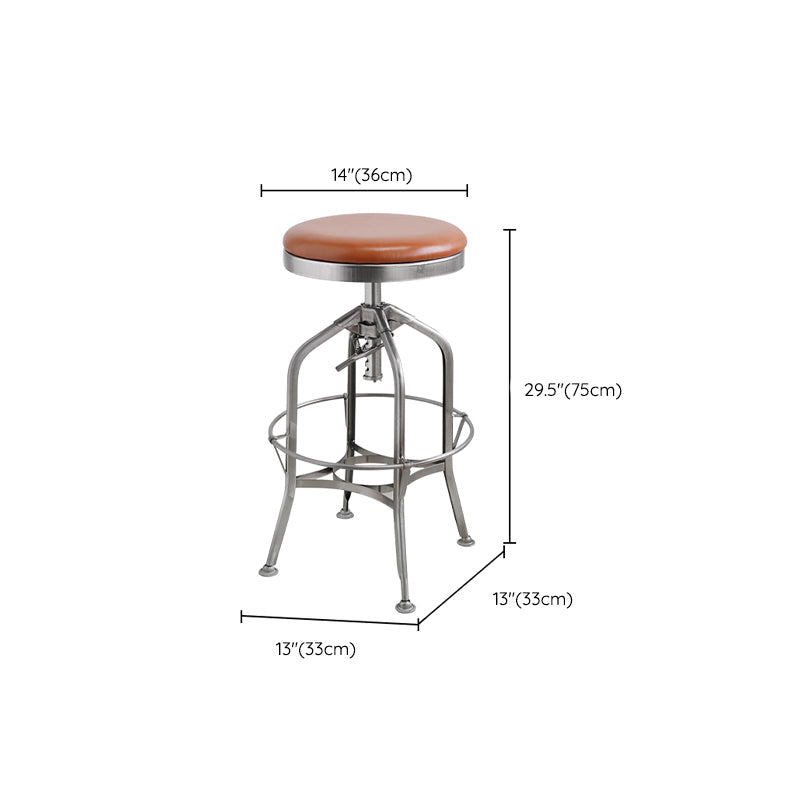 Industrial Metal Legs Bar Stools Indoor Faux Leather Counter Chair Clearhalo 'Bar Furniture' 'Bar Stools' 'bar_stools' 'furn' 'furn_bar_stools' 'Furniture' 'Kitchen & Dining Furniture' 7470210