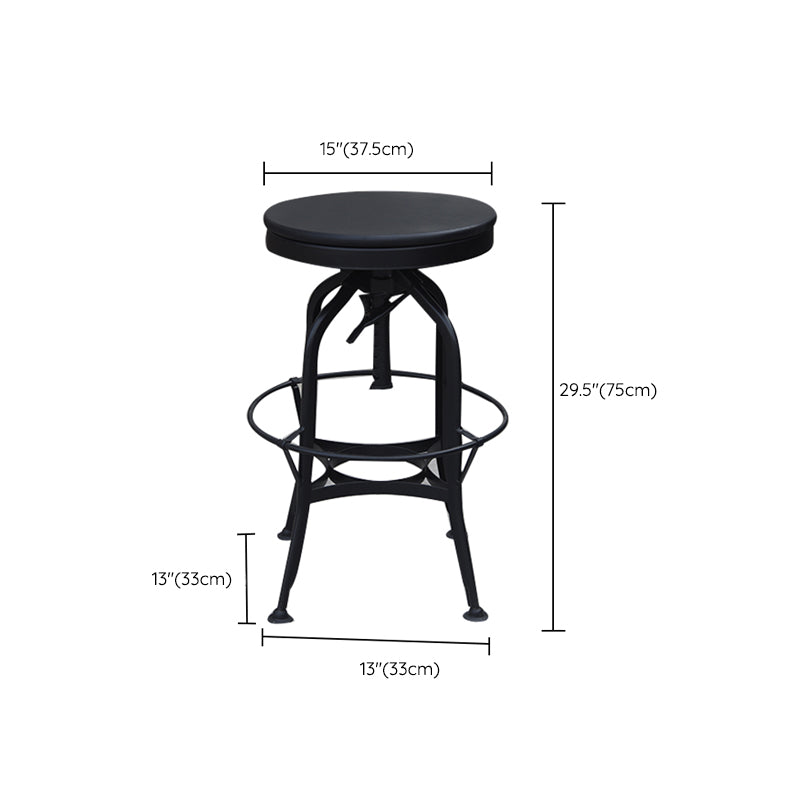 Industrial Metal Legs Bar Stools Indoor Faux Leather Counter Chair Clearhalo 'Bar Furniture' 'Bar Stools' 'bar_stools' 'furn' 'furn_bar_stools' 'Furniture' 'Kitchen & Dining Furniture' 7470211