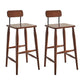 Indoor Solid Wood Bar Stool Low Back Bar Stool with Footrest