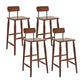 Indoor Solid Wood Bar Stool Low Back Bar Stool with Footrest