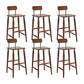 Indoor Solid Wood Bar Stool Low Back Bar Stool with Footrest