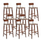 Indoor Solid Wood Bar Stool Low Back Bar Stool with Footrest