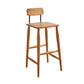 Indoor Solid Wood Bar Stool Low Back Bar Stool with Footrest