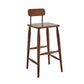 Indoor Solid Wood Bar Stool Low Back Bar Stool with Footrest