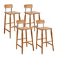Indoor Solid Wood Bar Stool Low Back Bar Stool with Footrest