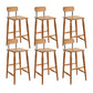 Indoor Solid Wood Bar Stool Low Back Bar Stool with Footrest