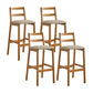 Indoor Solid Wood Bar Stool Low Back Bar Stool with Footrest